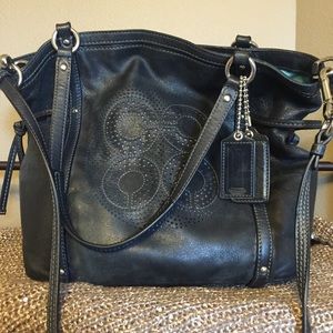 Audrey Leather Cinched Coach Shoulder Bag